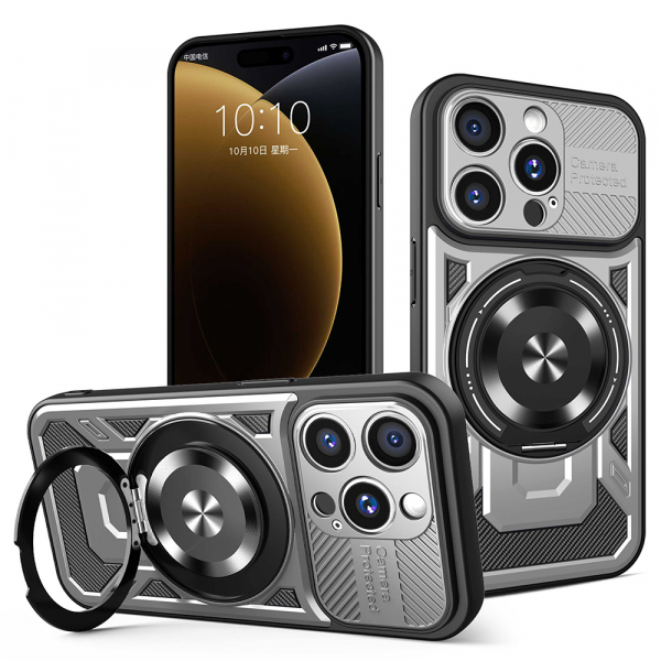 Husa pentru Apple iPhone 15 Pro, Techsuit, RuggedCam, Neagra Husa pentru Apple iPhone 15 Pro, Techsuit, RuggedCam, Neagra