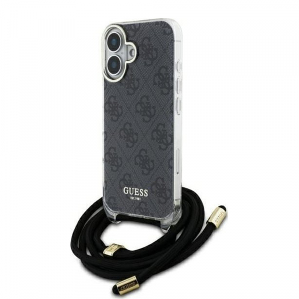 Husa pentru Apple iPhone 16, Guess, Crossbody Cord 4G Print, Roz Husa pentru Apple iPhone 16, Guess, Crossbody Cord 4G Print, Roz