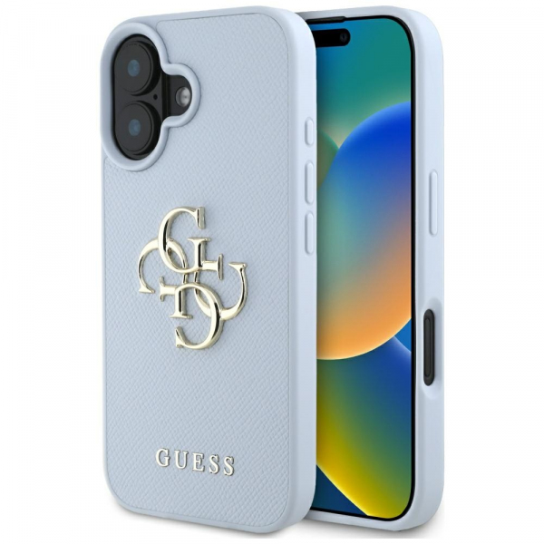 Husa pentru Apple iPhone 16, Guess, Grained Big 4G Logo Small Classic Logo, Roz Husa pentru Apple iPhone 16, Guess, Grained Big 4G Logo Small Classic Logo, Roz