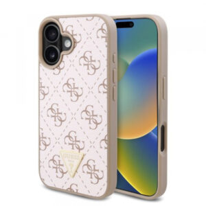 Husa pentru Apple iPhone 16 Plus, Guess, 4G Triangle Strass, Maro Husa pentru Apple iPhone 16 Plus, Guess, 4G Triangle Strass, Maro