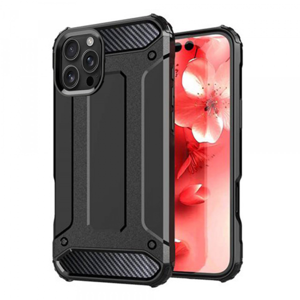 Husa pentru Apple iPhone 16 Pro, Techsuit, Hybrid Armor, Neagra Husa pentru Apple iPhone 16 Pro, Techsuit, Hybrid Armor, Neagra