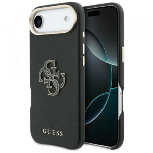 Husa pentru Apple iPhone 17 Air, Guess, Resin Logo, Neagra Husa pentru Apple iPhone 17 Air, Guess, Resin Logo, Neagra