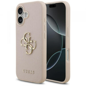 Husa pentru Apple iPhone 17, Guess, 4G Grained Big And Classic Logo, Maro Argintie Husa pentru Apple iPhone 17, Guess, 4G Grained Big And Classic Logo, Maro Argintie