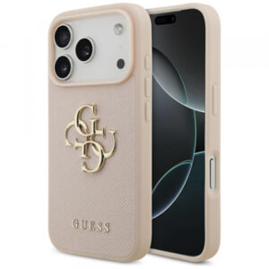 Husa pentru Apple iPhone 17 Pro, Guess, 4G Grained Big And Classic Logo, Maro Argintie Husa pentru Apple iPhone 17 Pro, Guess, 4G Grained Big And Classic Logo, Maro Argintie
