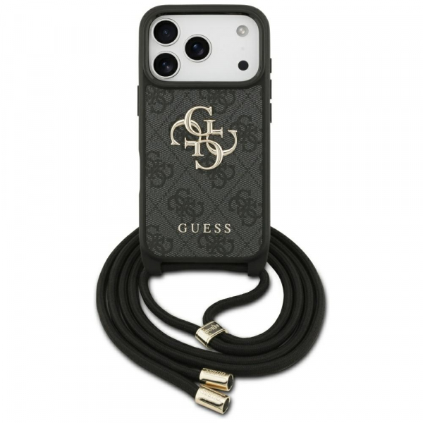Husa pentru Apple iPhone 17 Pro, Guess, Crossbody Cord 4G Big Log, Maro Husa pentru Apple iPhone 17 Pro, Guess, Crossbody Cord 4G Big Log, Maro