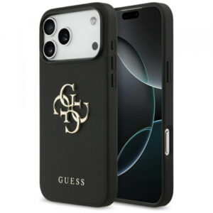 Husa pentru Apple iPhone 17 Pro Max, Guess, 4G Grained Big And Classic Logo, Maro Argintie Husa pentru Apple iPhone 17 Pro Max, Guess, 4G Grained Big And Classic Logo, Maro Argintie