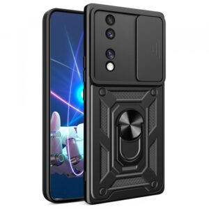 Husa pentru Honor 70, Techsuit, CamShield, Neagra Husa pentru Honor 70, Techsuit, CamShield, Neagra
