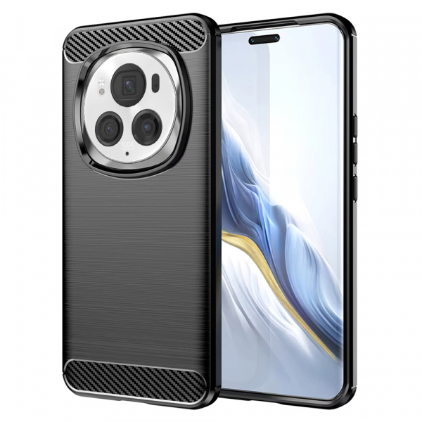 Husa pentru Honor Magic6 Pro, Techsuit, Carbon, Neagra Husa pentru Honor Magic6 Pro, Techsuit, Carbon, Neagra