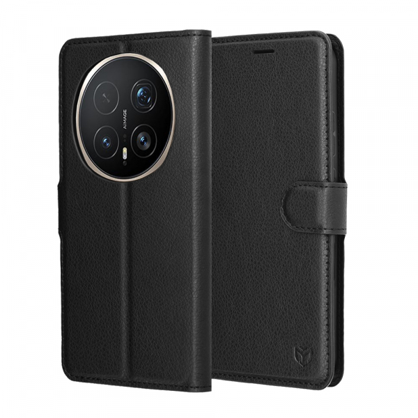 Husa pentru Honor Magic8 Pro, Techsuit, Leather Folio, Neagra Husa pentru Honor Magic8 Pro, Techsuit, Leather Folio, Neagra