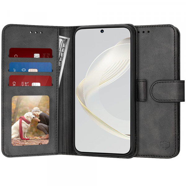 Husa pentru Huawei nova 12s / nova 11, Techsuit, Diary Book, Neagra Husa pentru Huawei nova 12s / nova 11, Techsuit, Diary Book, Neagra