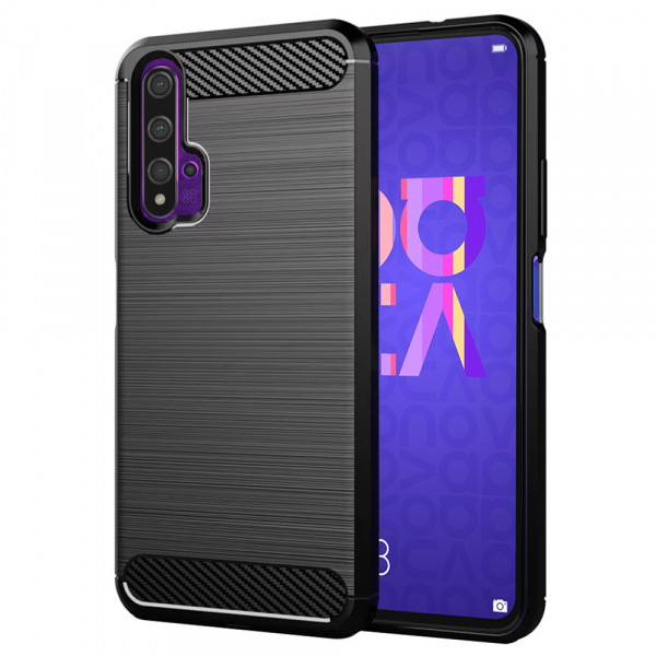 Husa pentru Huawei nova 5T / Honor 20, Techsuit, Carbon, Neagra Husa pentru Huawei nova 5T / Honor 20, Techsuit, Carbon, Neagra