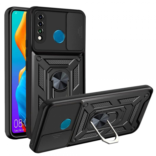 Husa pentru Huawei P30 lite New Edition / P30 lite, Techsuit, CamShield, Neagra Husa pentru Huawei P30 lite New Edition / P30 lite, Techsuit, CamShield, Neagra