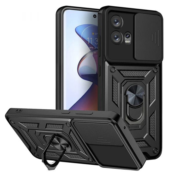 Husa pentru Motorola Edge 30 Fusion, Techsuit, CamShield, Neagra Husa pentru Motorola Edge 30 Fusion, Techsuit, CamShield, Neagra