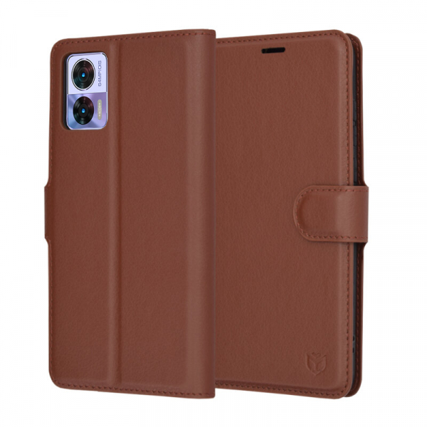 Husa pentru Motorola Edge 30 Neo, Techsuit, Leather Folio, Maro Husa pentru Motorola Edge 30 Neo, Techsuit, Leather Folio, Maro