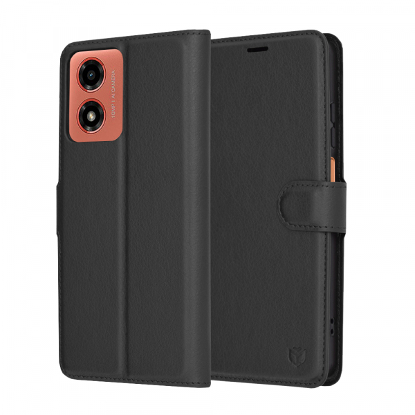 Husa pentru Motorola Moto G04s / E14 / G04 / G24, Techsuit, Leather Folio, Neagra Husa pentru Motorola Moto G04s / E14 / G04 / G24, Techsuit, Leather Folio, Neagra