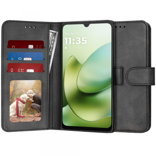 Husa pentru Motorola Moto G06, Techsuit, Diary Book, Neagra Husa pentru Motorola Moto G06, Techsuit, Diary Book, Neagra