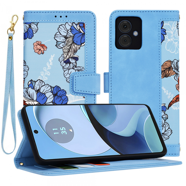 Husa pentru Motorola Moto G14, Techsuit, FlipCraft, Bleu Husa pentru Motorola Moto G14, Techsuit, FlipCraft, Bleu