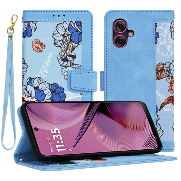 Husa pentru Motorola Moto G55, Techsuit, FlipCraft, Bleu Husa pentru Motorola Moto G55, Techsuit, FlipCraft, Bleu