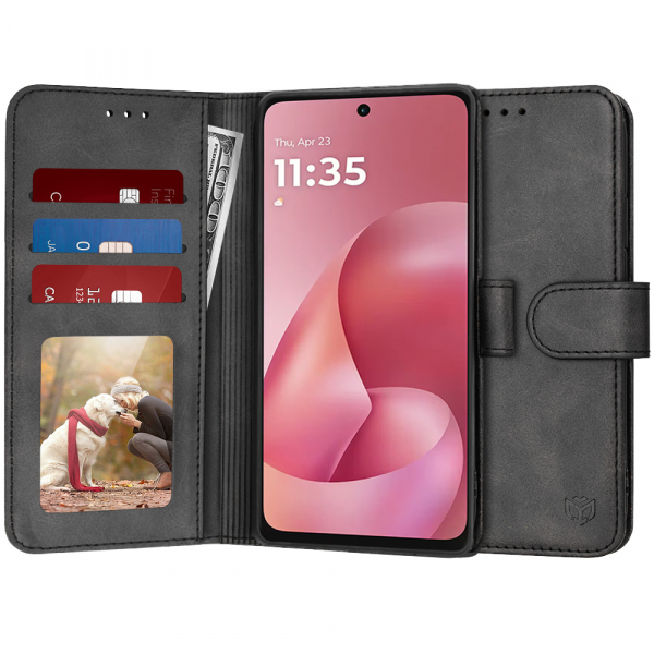 Husa pentru Motorola Moto G67 Power / G57 Power, Techsuit, Diary Book, Neagra Husa pentru Motorola Moto G67 Power / G57 Power, Techsuit, Diary Book, Neagra