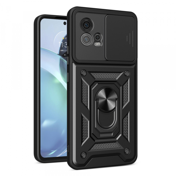 Husa pentru Motorola Moto G72, Techsuit, CamShield, Neagra Husa pentru Motorola Moto G72, Techsuit, CamShield, Neagra