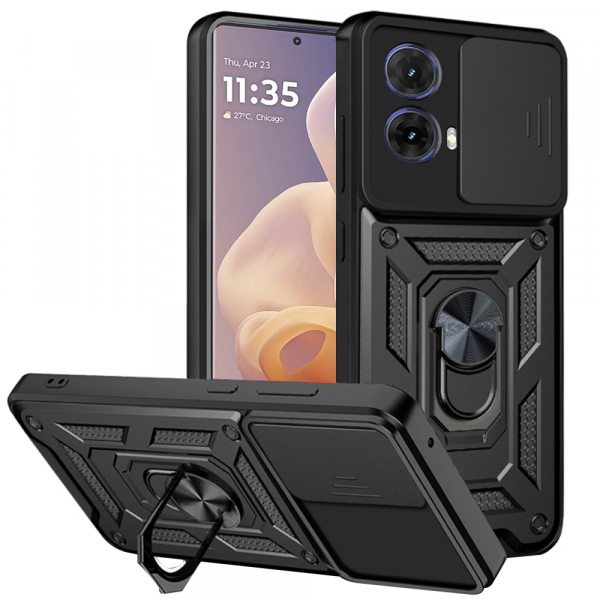 Husa pentru Motorola Moto G85, Techsuit, CamShield, Neagra Husa pentru Motorola Moto G85, Techsuit, CamShield, Neagra