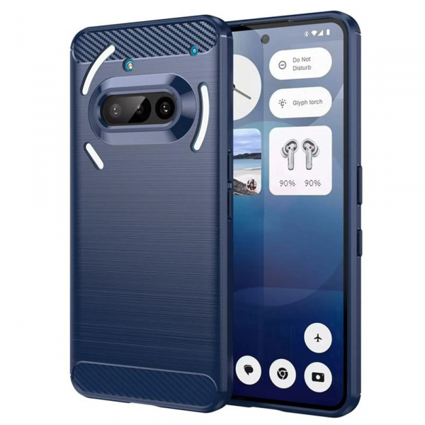 Husa pentru Nothing Phone (3a), Techsuit, Carbon, Albastra Husa pentru Nothing Phone (3a), Techsuit, Carbon, Albastra