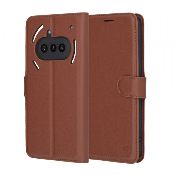 Husa pentru Nothing Phone (3a), Techsuit, Leather Folio, Maro Husa pentru Nothing Phone (3a), Techsuit, Leather Folio, Maro