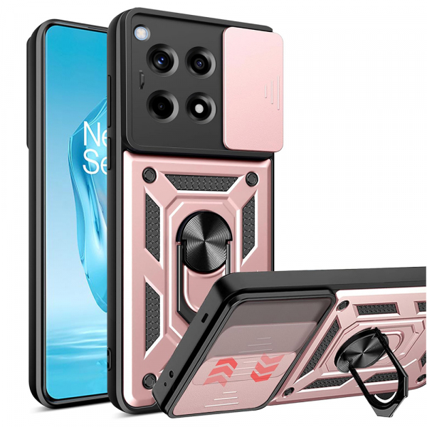 Husa pentru OnePlus 12R, Techsuit, CamShield, Roz Husa pentru OnePlus 12R, Techsuit, CamShield, Roz