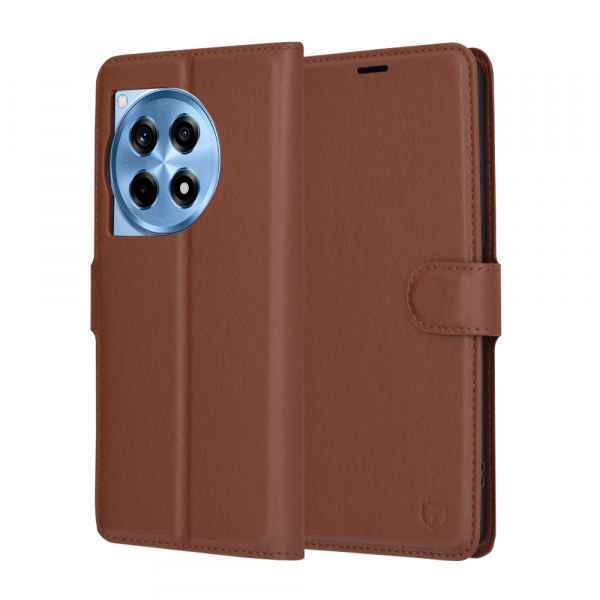 Husa pentru OnePlus 12R, Techsuit, Leather Folio, Maro Husa pentru OnePlus 12R, Techsuit, Leather Folio, Maro