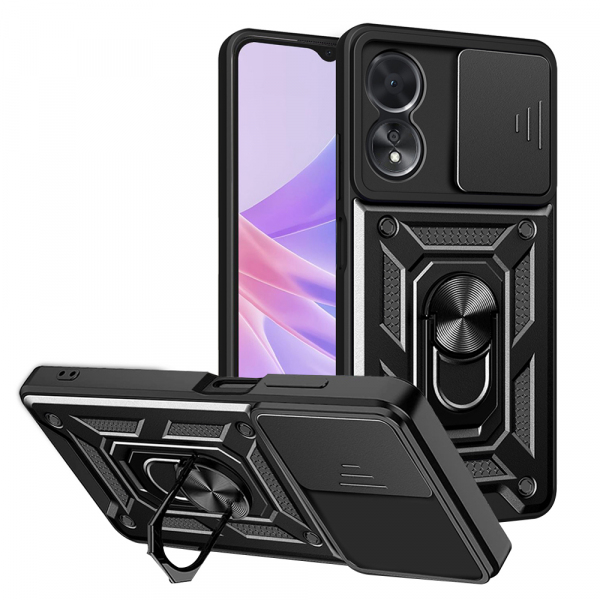 Husa pentru Oppo A58 5G / A78 5G, Techsuit, CamShield, Neagra Husa pentru Oppo A58 5G / A78 5G, Techsuit, CamShield, Neagra