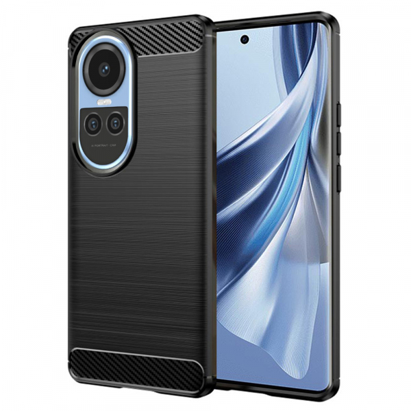 Husa pentru Oppo Reno10 / Reno10 Pro, Techsuit, Carbon, Neagra Husa pentru Oppo Reno10 / Reno10 Pro, Techsuit, Carbon, Neagra
