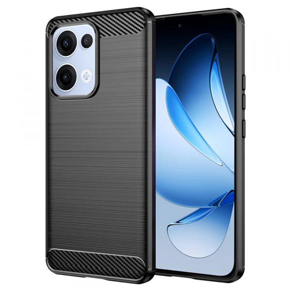 Husa pentru Oppo Reno13, Techsuit, Carbon, Neagra Husa pentru Oppo Reno13, Techsuit, Carbon, Neagra