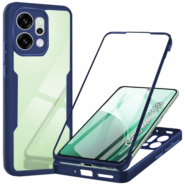 Husa pentru Oppo Reno14, Techsuit, ColorVerse 360, Albastra Husa pentru Oppo Reno14, Techsuit, ColorVerse 360, Albastra