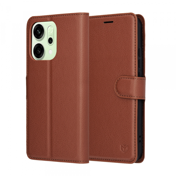 Husa pentru Oppo Reno14, Techsuit, Leather Folio, Maro Husa pentru Oppo Reno14, Techsuit, Leather Folio, Maro