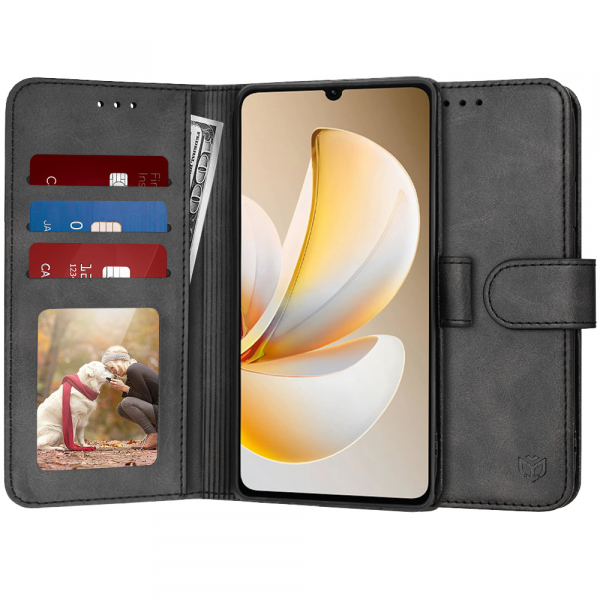 Husa pentru Realme Note 70T, Techsuit, Diary Book, Neagra Husa pentru Realme Note 70T, Techsuit, Diary Book, Neagra