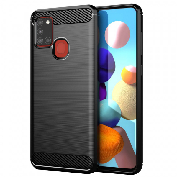 Husa pentru Samsung Galaxy A21s A217, Techsuit, Carbon, Neagra Husa pentru Samsung Galaxy A21s A217, Techsuit, Carbon, Neagra
