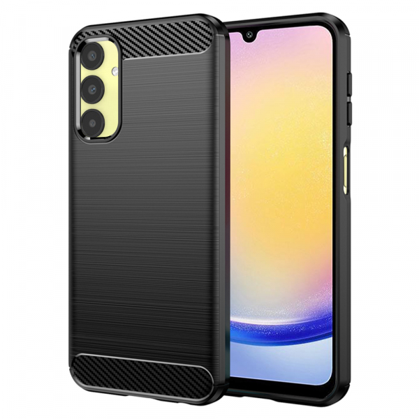 Husa pentru Samsung Galaxy A25 A256, Techsuit, Carbonite FiberShell, Neagra Rosie