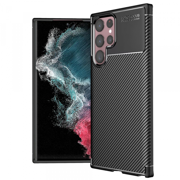 Husa pentru Samsung Galaxy S22 Ultra 5G S908, Techsuit, CarbonFiber, Neagra Husa pentru Samsung Galaxy S22 Ultra 5G S908, Techsuit, CarbonFiber, Neagra