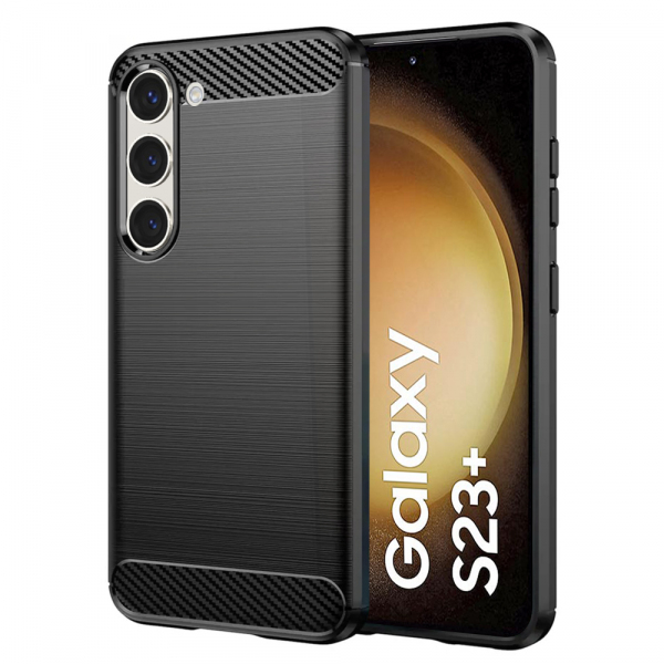 Husa pentru Samsung Galaxy S23+ S916, Techsuit, CarbonFiber, Neagra Husa pentru Samsung Galaxy S23+ S916, Techsuit, CarbonFiber, Neagra