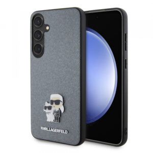 Husa pentru Samsung Galaxy S24+ S926, Karl Lagerfeld, Saffiano Karl & Choupette Metal, Gri Husa pentru Samsung Galaxy S24+ S926, Karl Lagerfeld, Saffiano Karl & Choupette Metal, Gri