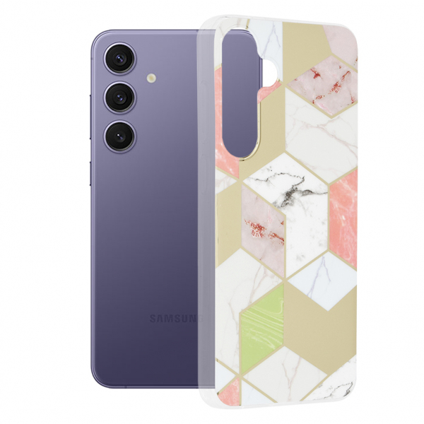 Husa pentru Samsung Galaxy S24+ S926, Techsuit, Marble, Mov Husa pentru Samsung Galaxy S24+ S926, Techsuit, Marble, Mov