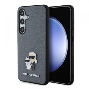 Husa pentru Samsung Galaxy S24 S921, Karl Lagerfeld, Saffiano Karl & Choupette Metal, Gri Husa pentru Samsung Galaxy S24 S921, Karl Lagerfeld, Saffiano Karl & Choupette Metal, Gri