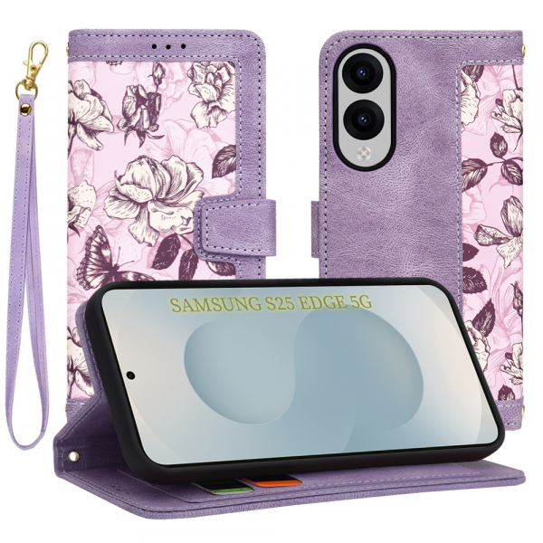 Husa pentru Samsung Galaxy S25 Edge S937, Techsuit, FlipCraft, Mov Husa pentru Samsung Galaxy S25 Edge S937, Techsuit, FlipCraft, Mov