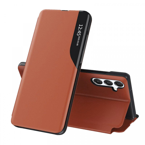 Husa pentru Samsung Galaxy S25 FE, Techsuit, eFold, Portocalie Husa pentru Samsung Galaxy S25 FE, Techsuit, eFold, Portocalie