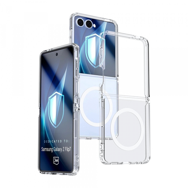 Husa MagSafe pentru Samsung Galaxy Z Flip7 F766, 3MK, Armor MagCase, Transparenta Husa MagSafe pentru Samsung Galaxy Z Flip7 F766, 3MK, Armor MagCase, Transparenta
