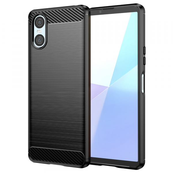 Husa pentru Sony Xperia 10 VI, Techsuit, Carbon, Neagra Husa pentru Sony Xperia 10 VI, Techsuit, Carbon, Neagra