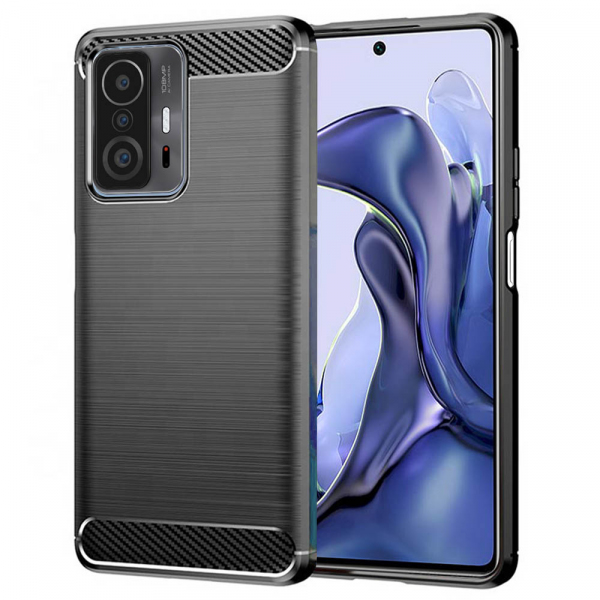 Husa pentru Xiaomi 11T / 11T Pro, Techsuit, Carbon, Neagra Husa pentru Xiaomi 11T / 11T Pro, Techsuit, Carbon, Neagra