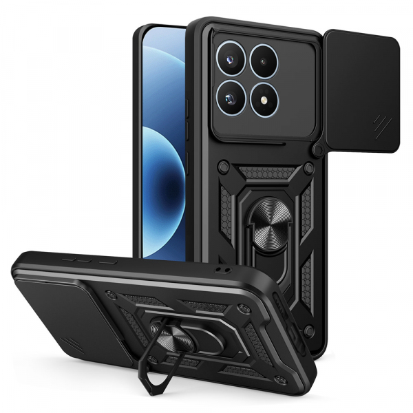 Husa pentru Xiaomi 17, Techsuit, CamShield, Neagra Husa pentru Xiaomi 17, Techsuit, CamShield, Neagra