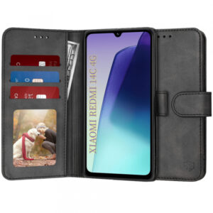 Husa pentru Xiaomi Poco C75 / Redmi 14C, Techsuit, Diary Book, Neagra Husa pentru Xiaomi Poco C75 / Redmi 14C, Techsuit, Diary Book, Neagra