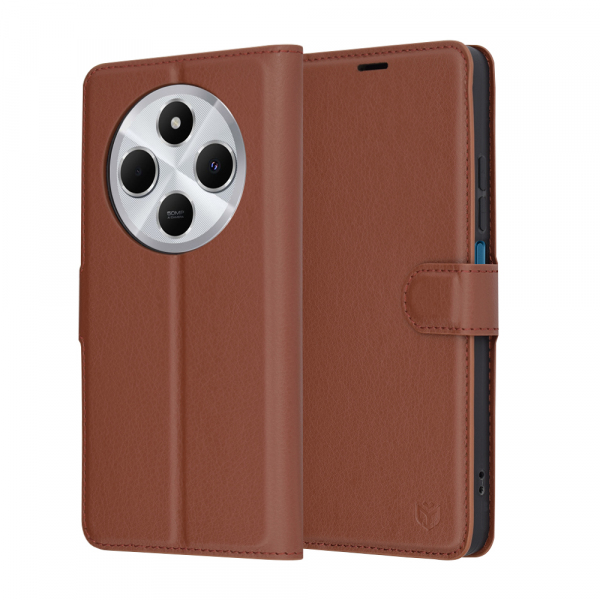 Husa pentru Xiaomi Poco C75 / Redmi 14C, Techsuit, Leather Folio, Maro Husa pentru Xiaomi Poco C75 / Redmi 14C, Techsuit, Leather Folio, Maro